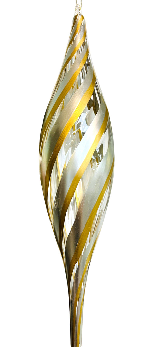 Gold/Silver Glass Finial Ornament