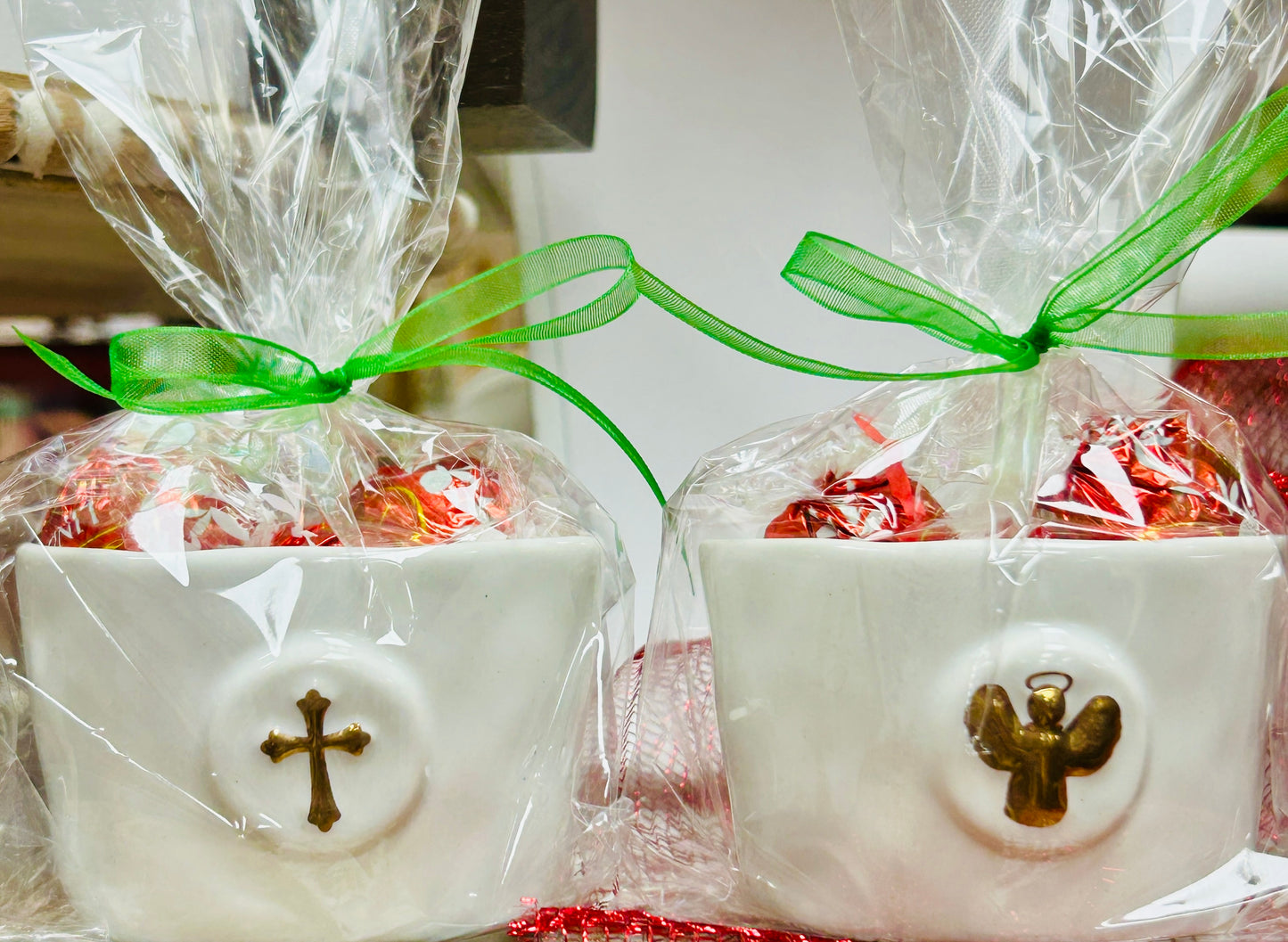 Tidbit Dish w/Chocolate Truffles- Angel, Cross