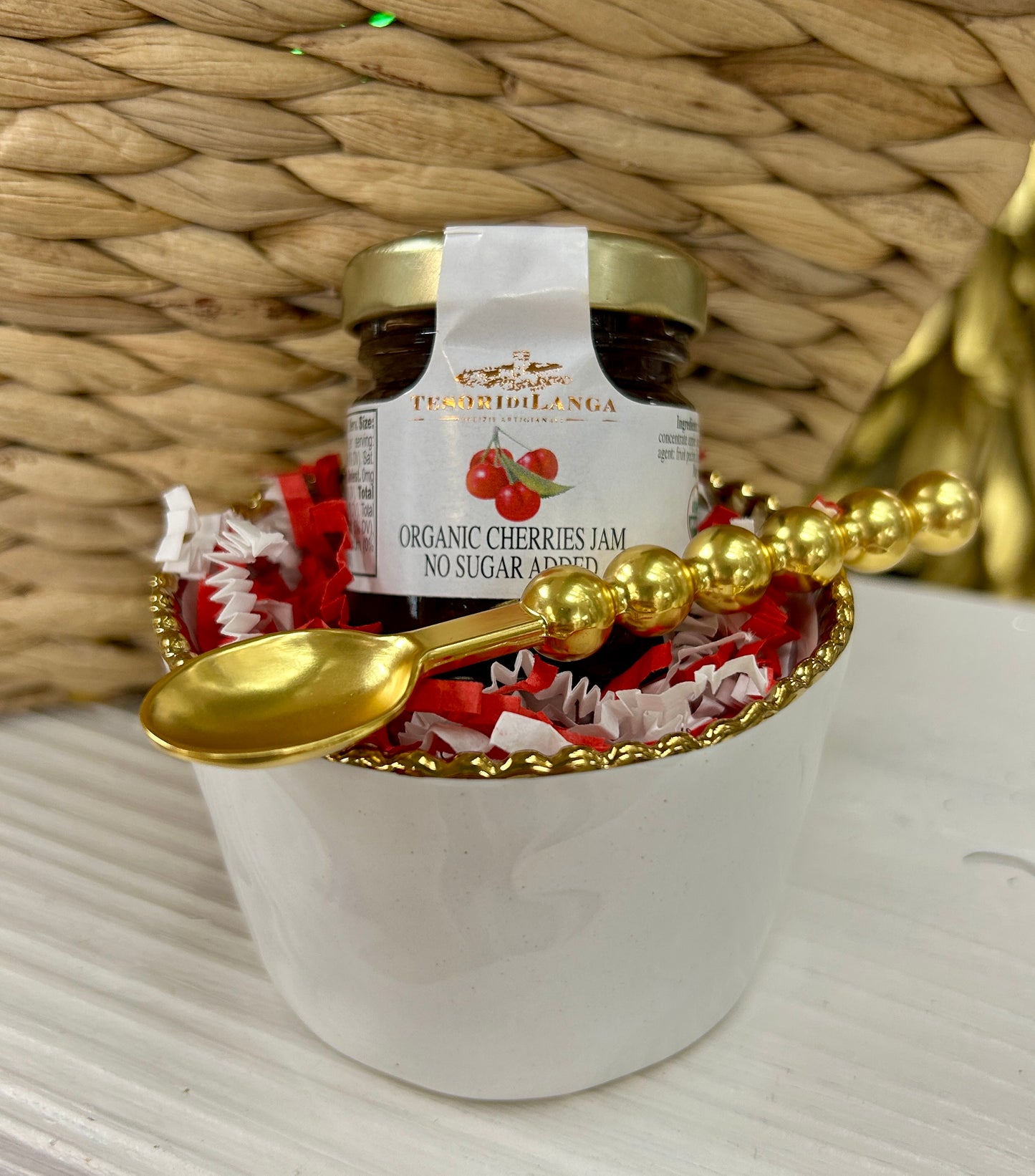 Tidbit Dish, Spoon & Jam Set- Ruffle or Ribbon Edge