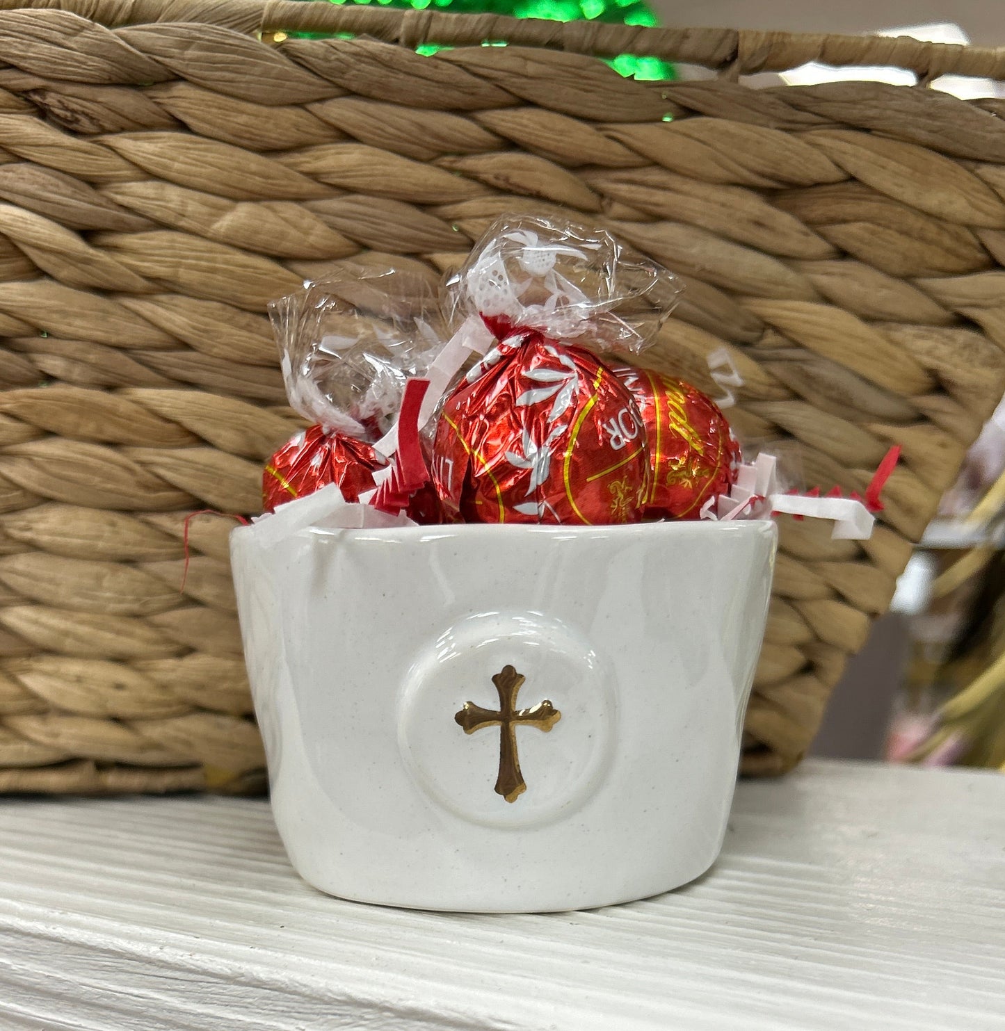 Tidbit Dish w/Chocolate Truffles- Angel, Cross