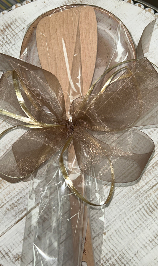 Etta B Spoon Rest & Wooden Spoonula- Primrose