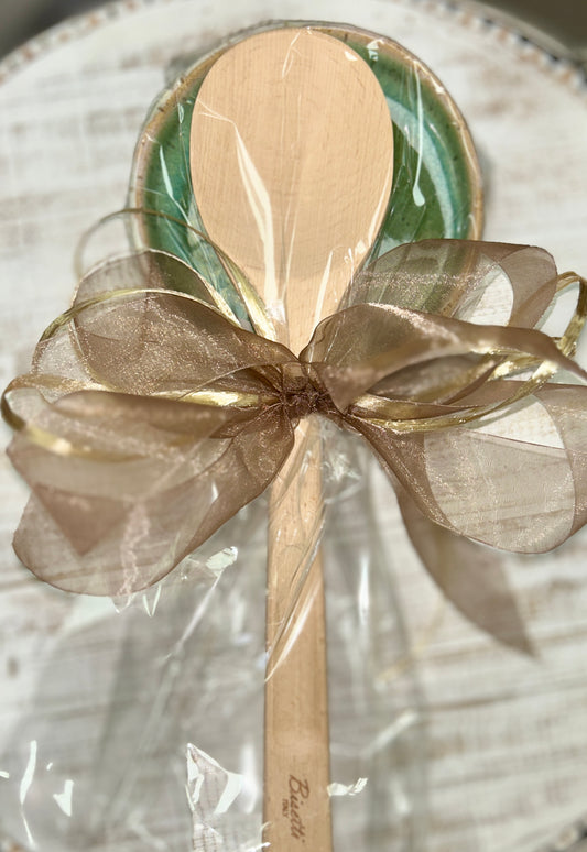 Etta B Spoon Rest & Wooden Spoon Set- Matcha