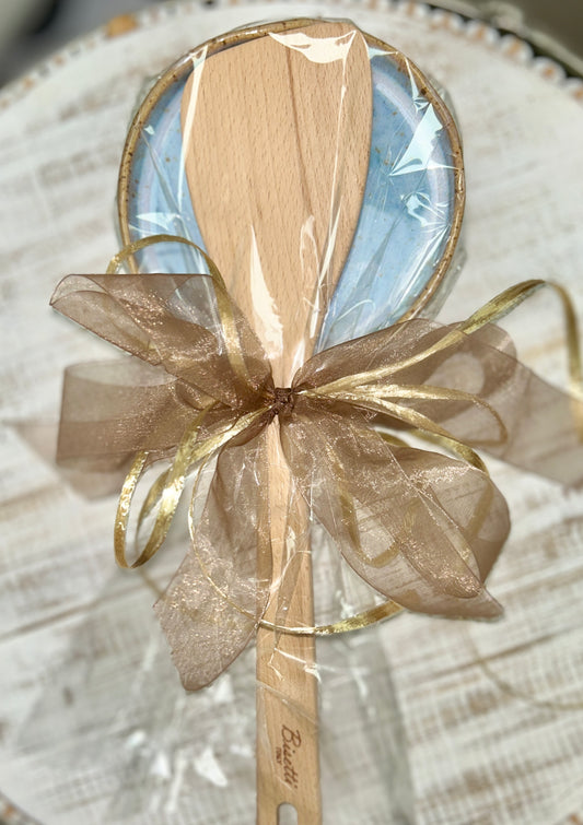 Etta B Spoon Rest & Wooden Spoonula- Wisteria