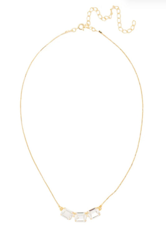 Sorrelli Octavia Triple Tennis Necklace-Crystal