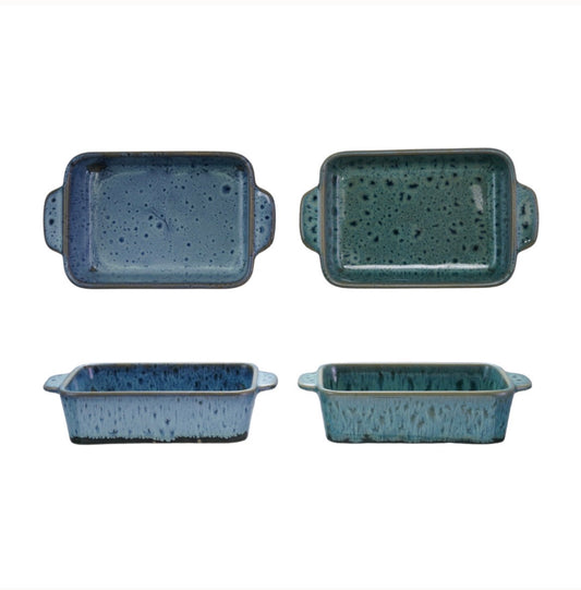 2-1/2 Cup Stoneware Baker-Blue, Aqua