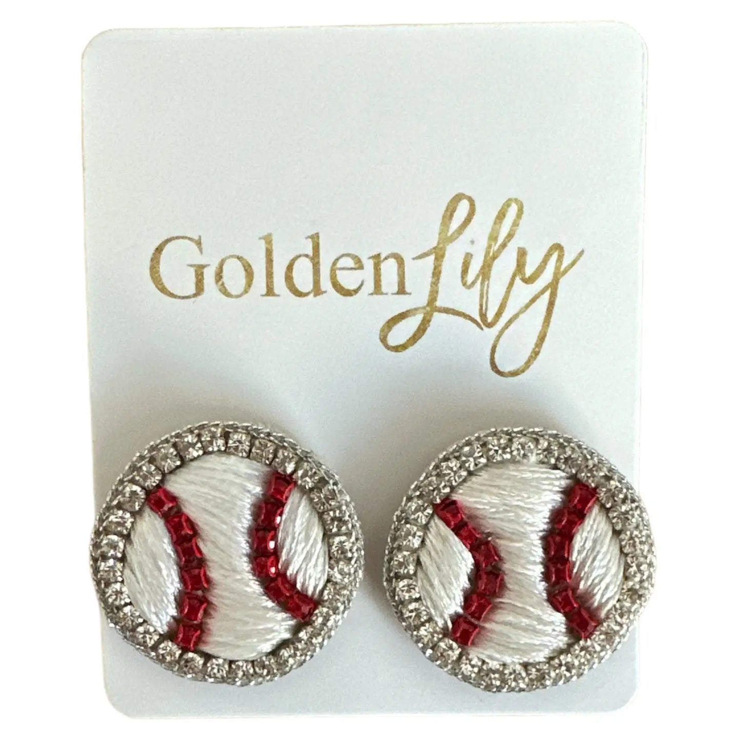 “Baseball" Stud Earrings