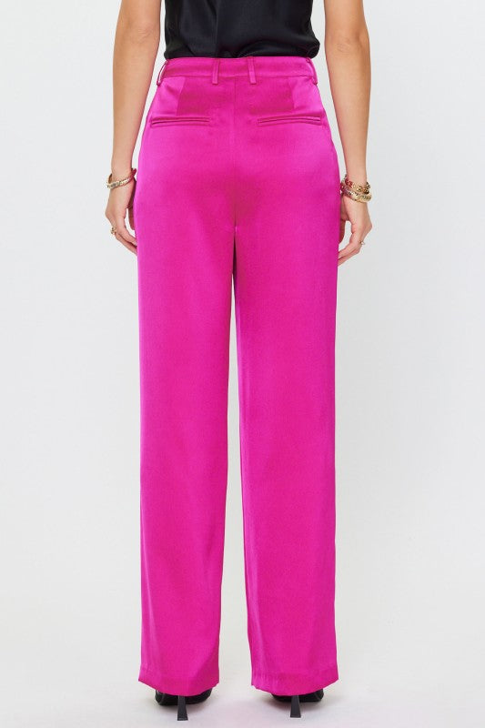 FINAL SALE Hot Pink High Waisted Trousers