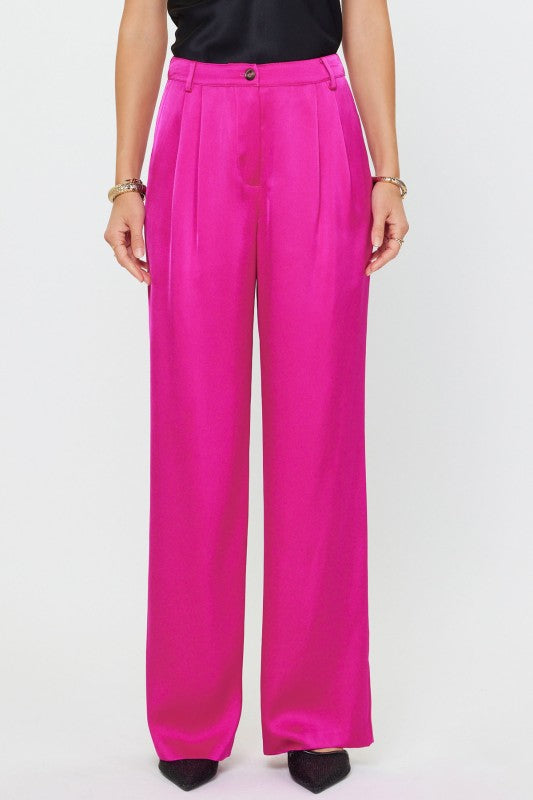FINAL SALE Hot Pink High Waisted Trousers