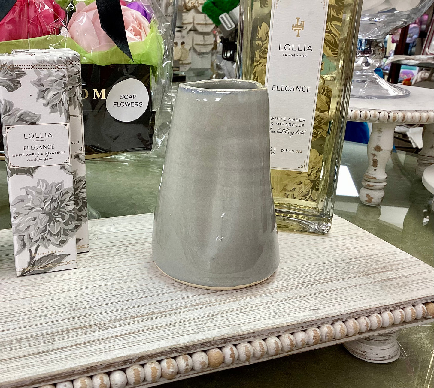 FINAL SALE Finger Print Sm Vase-Morning Mist