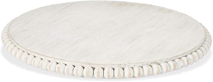 Whitewashed Beaded Lazy Susan