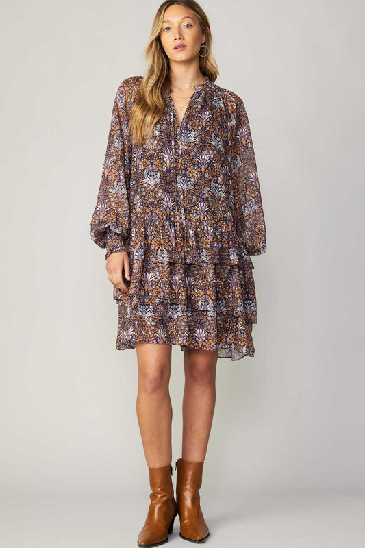 FINAL SALE Aurelie Floral Print Ruffle Mini Dress
