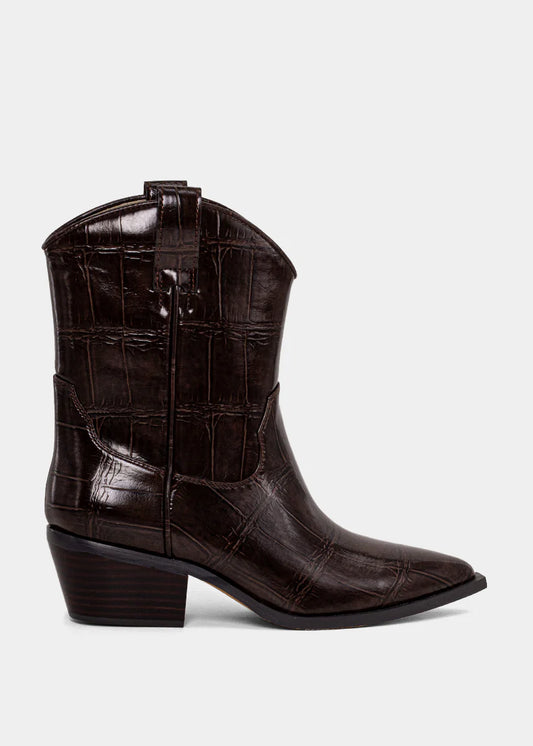 ZouZou Brown Croco Western Boot
