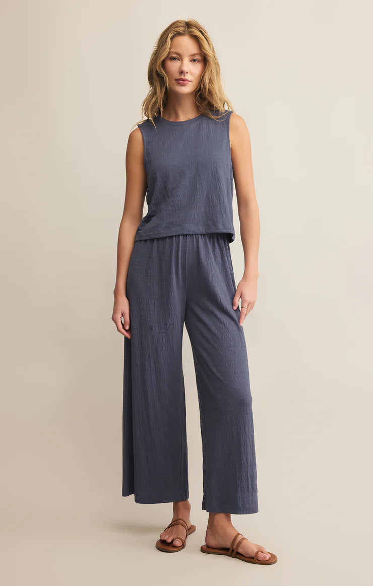 Z Supply Sloane Textured Slub Top- Worn Blue