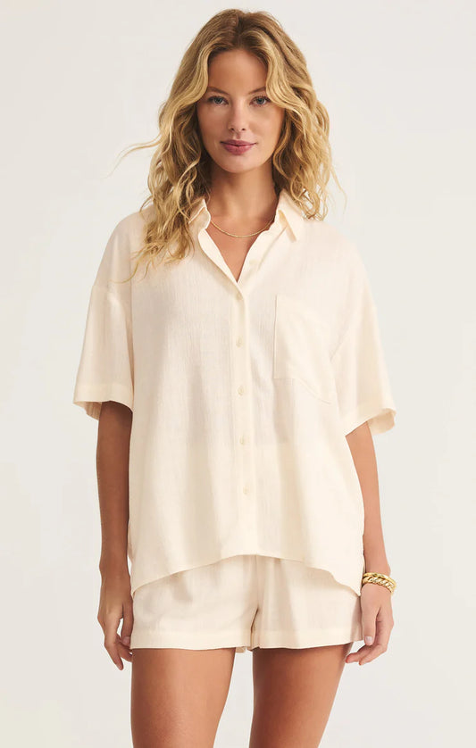 Z Supply Tinsley Button Up Shirt - Sea Salt