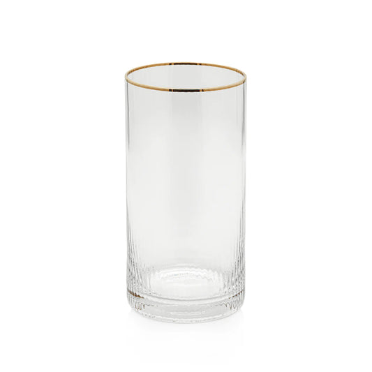 Optic Highball Glass with Gold Rim