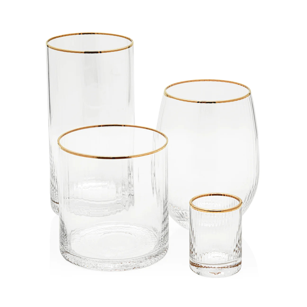 Optic Rocks Glass with Gold Rim