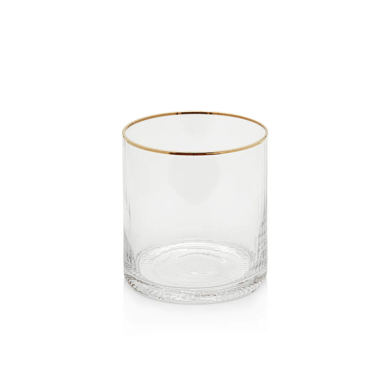 Optic Rocks Glass with Gold Rim