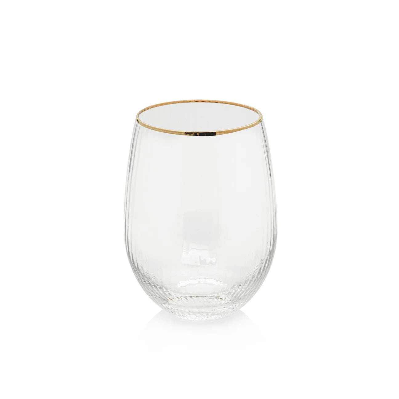 Optic Stemless All-Purpose Glass with Gold Rim