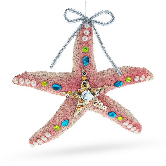 Radiant Sparkling Starfish Glass Ornament