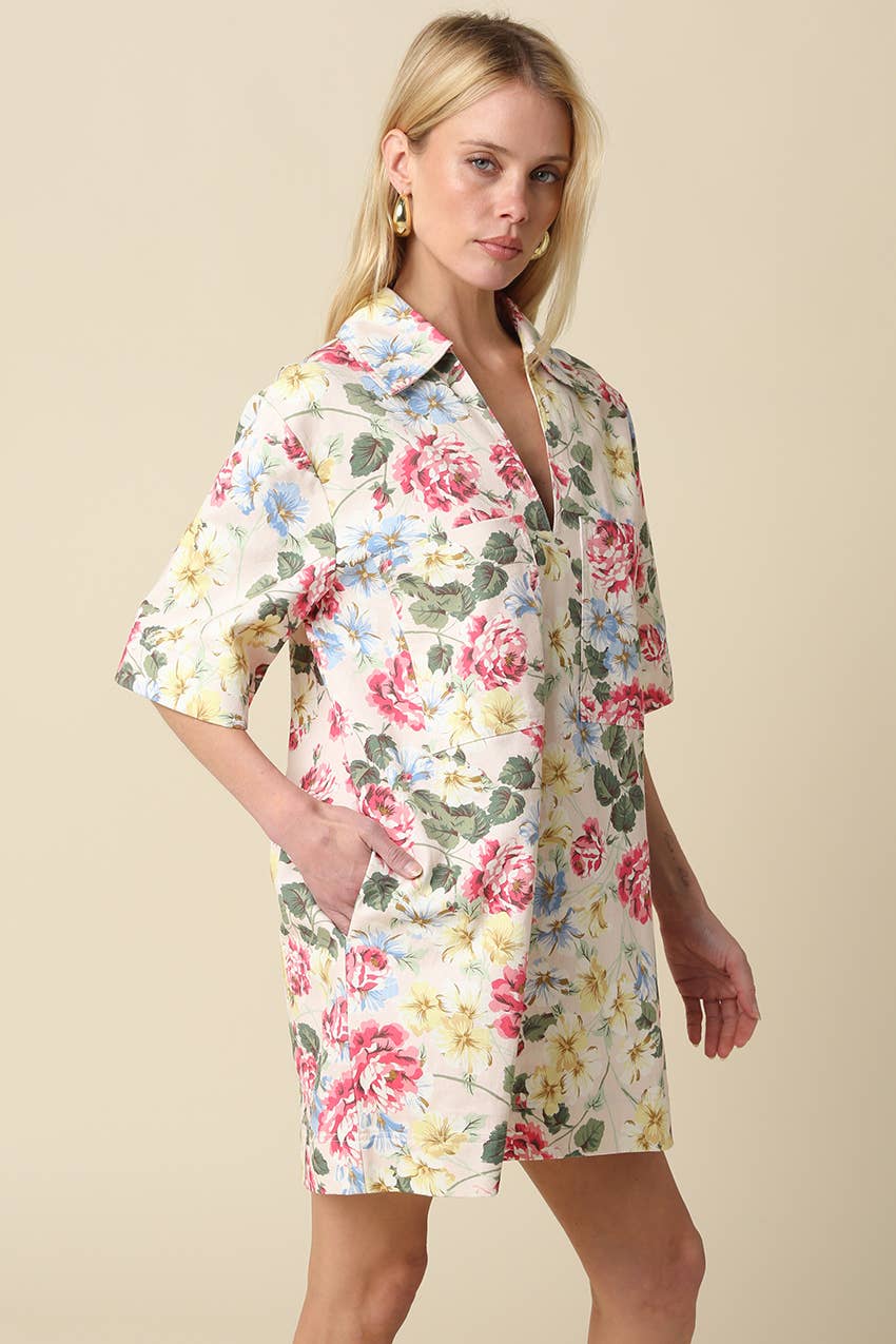 Lyla Floral Collard Dress