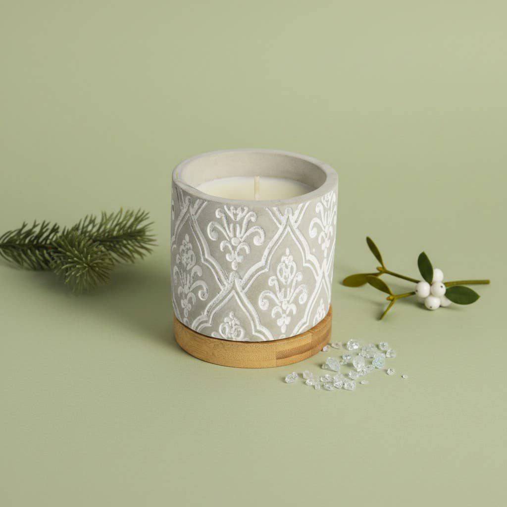 3 oz Damask Stone Candle: White Linen