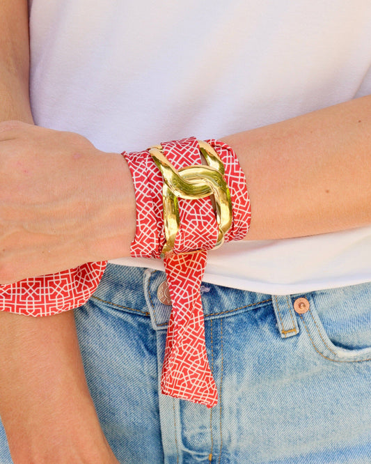Serafina Scarf Bracelet- Red/White