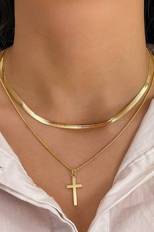 Emma Layer Cross Necklace