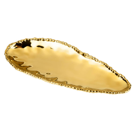 Gold Beaded Serving Tray
