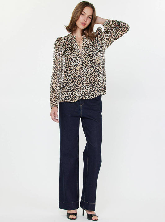 Leopard Print Long Sleeve Top