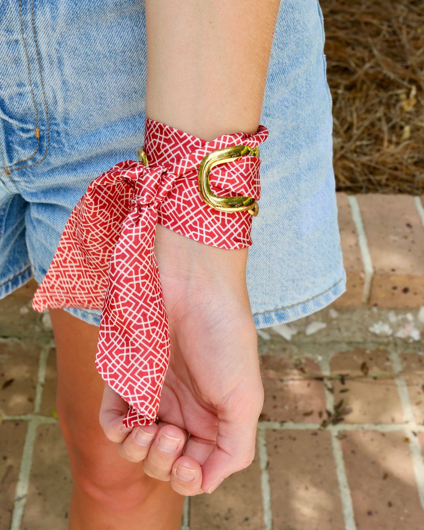 Serafina Scarf Bracelet- Red/White