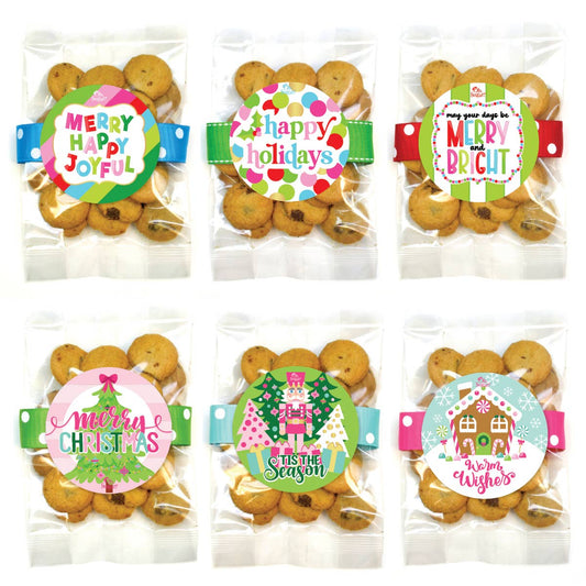 Christmas Choc. Chip Cookies (Pastel) Bags- Six Options