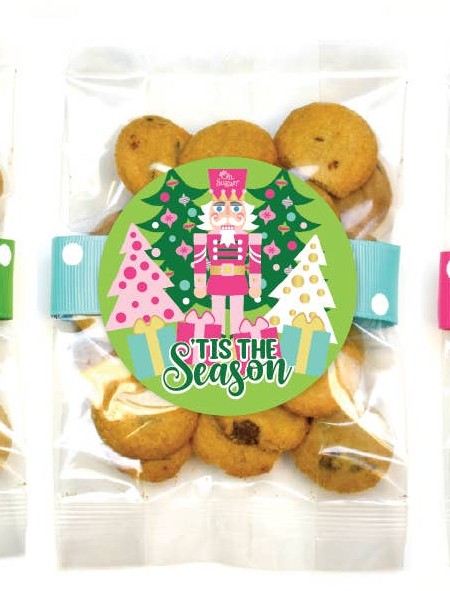 Christmas Choc. Chip Cookies (Pastel) Bags- Six Options