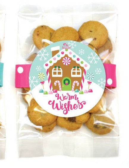 Christmas Choc. Chip Cookies (Pastel) Bags- Six Options