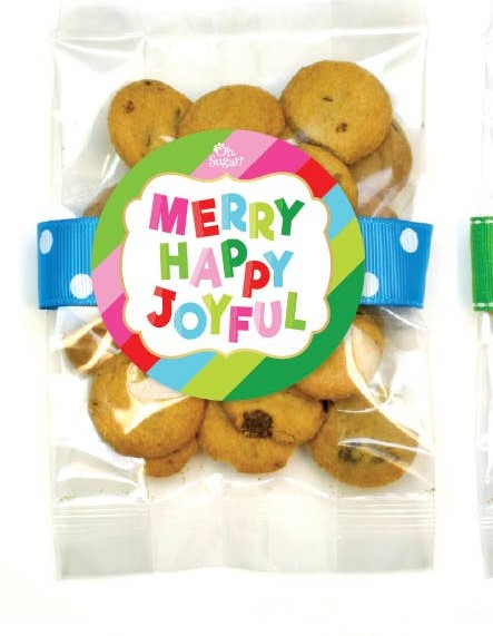 Christmas Choc. Chip Cookies (Pastel) Bags- Six Options