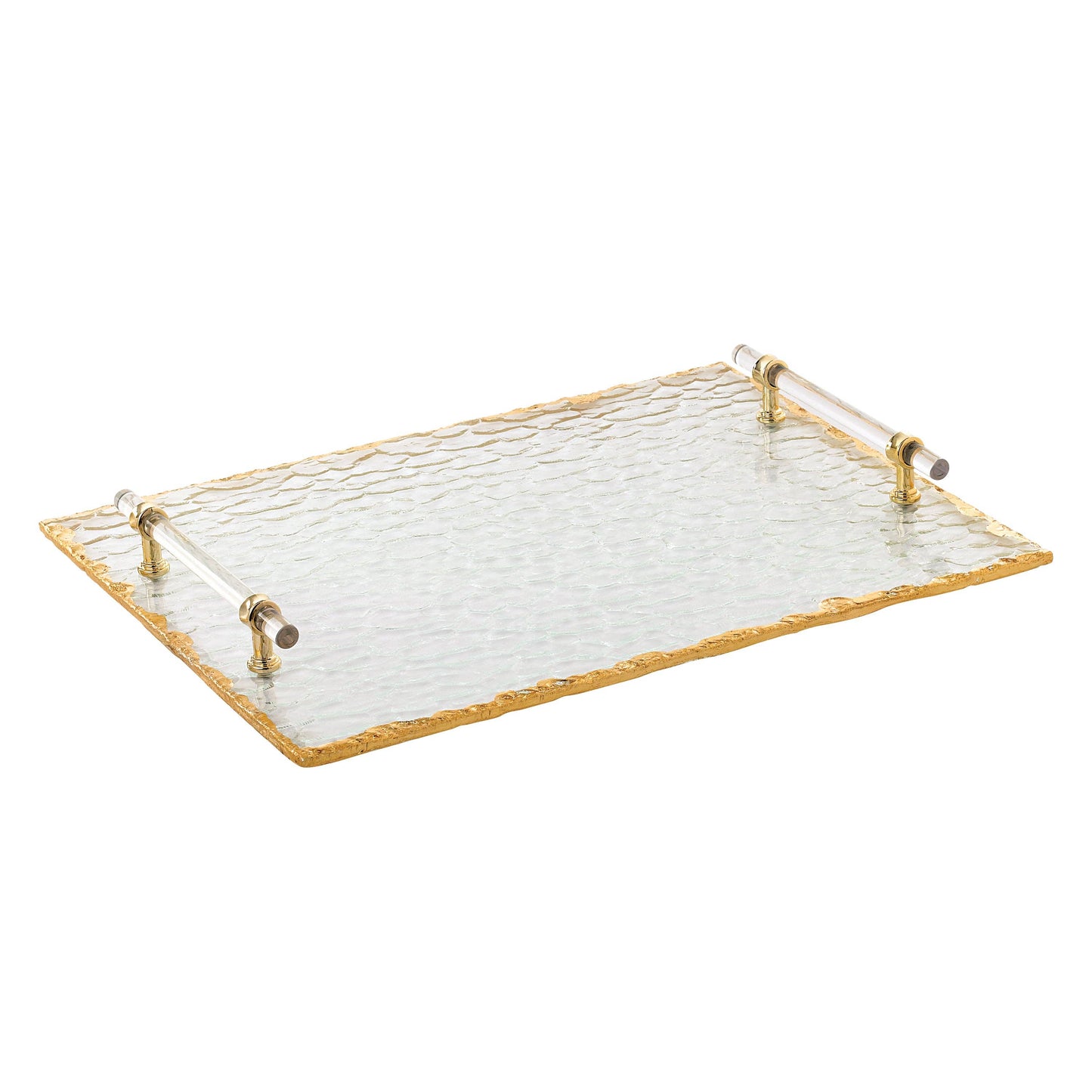 Gold Edge, Glass Tray with Handles