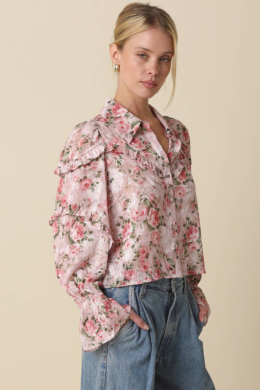 Dana Floral Ruffled Shirt