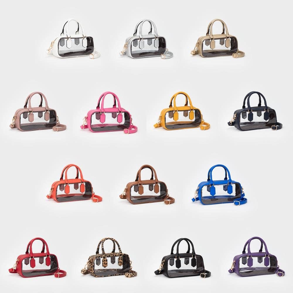 Silver and clear handbag