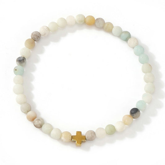 Boho Natural Stone Bracelet-Amazonite