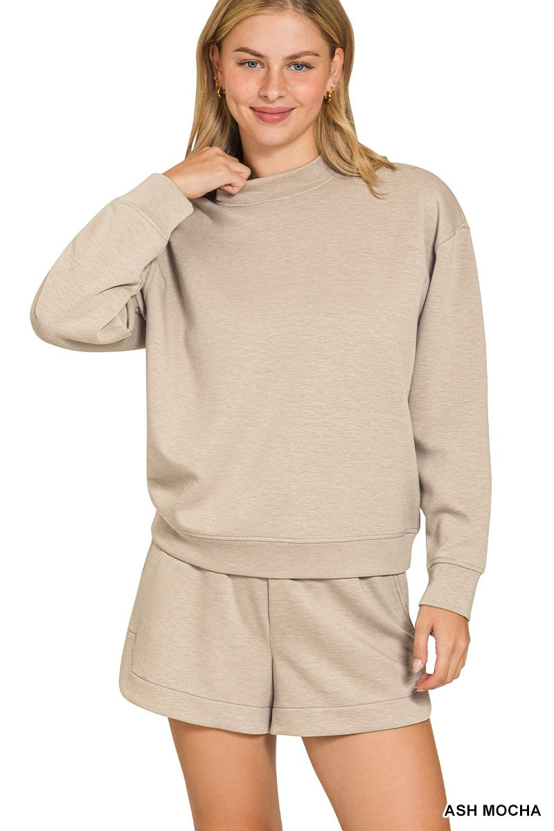 Scuba Pullover & Short Set-Ash Mocha
