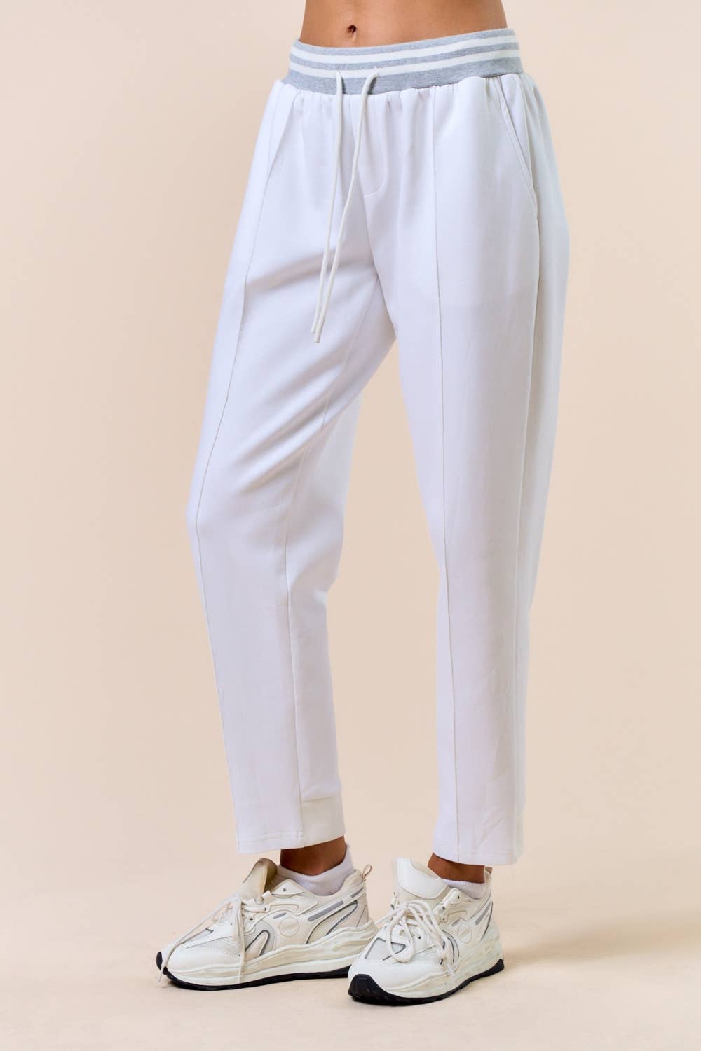 Quarter Zip Sleeveless Knit Top- IVORY