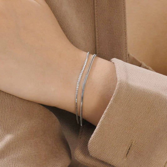 Abigail Layered Silver Bracelet