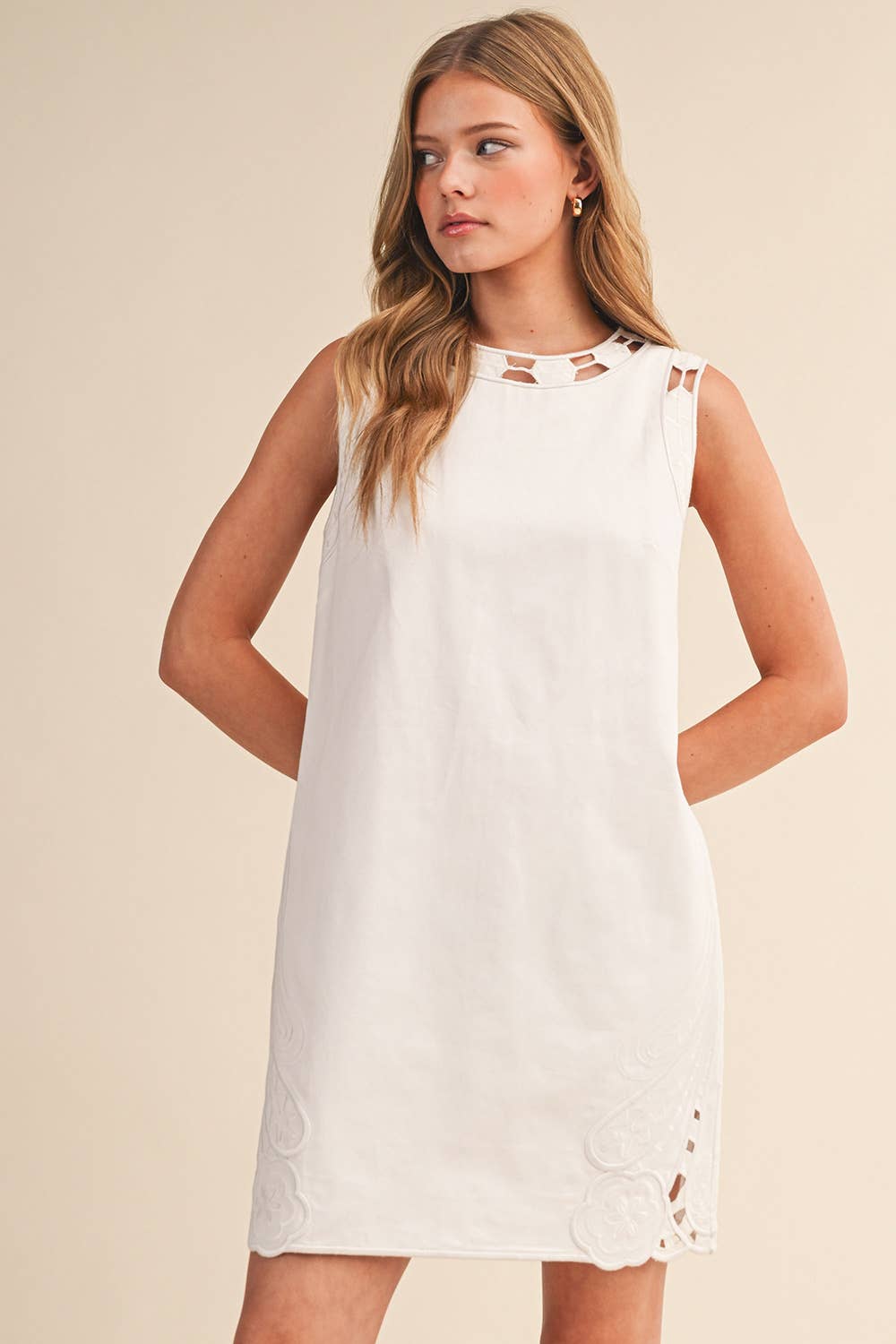 Embroidered Shift Dress