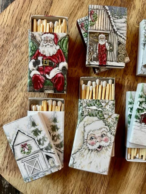 Vintage Santa Printed Matchboxes- Six Options