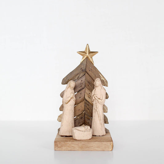Driftwood Holy Family w/Tree