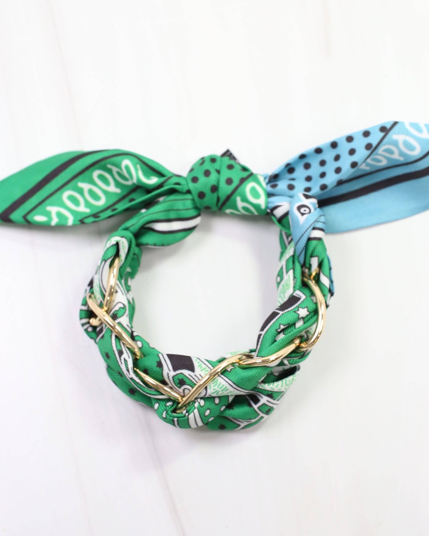 Fontana Chain Scarf Bracelet- Green