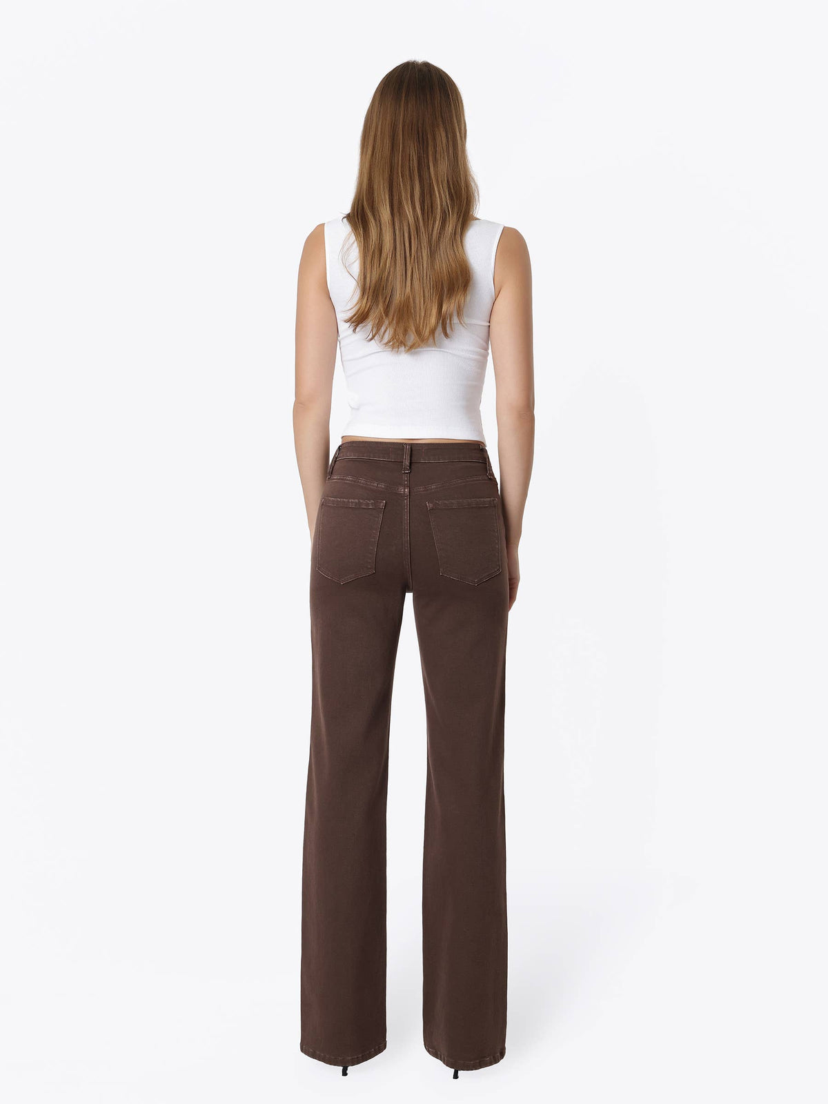 Espresso High Ride Slim Wide Leg Jean