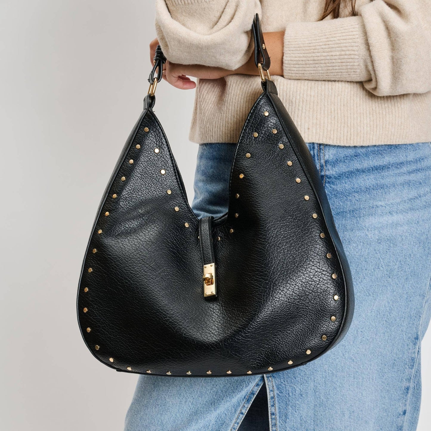 Olivia Hobo Handbag: Black