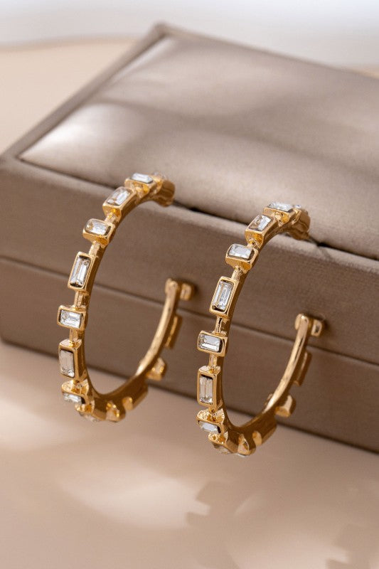 Baguette Hoop Earrings