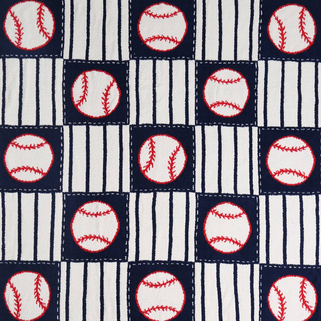 Baseball Print Comfort Throw Blanket