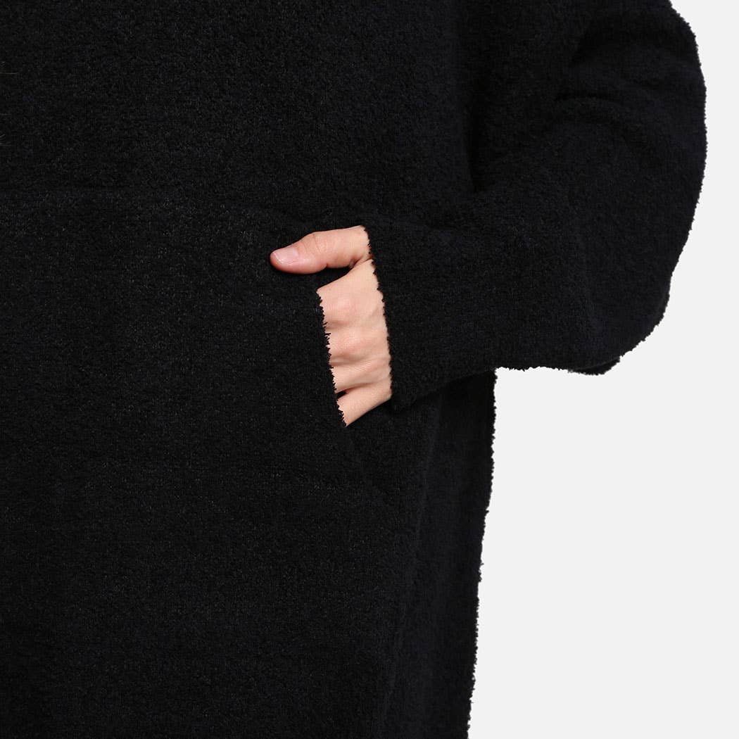 Blanket Hoodie w/Pocket-Black
